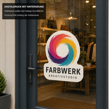 Firmenlogo-Aufkleber im Digitaldruck – mehrfarbig | ab 34,90€