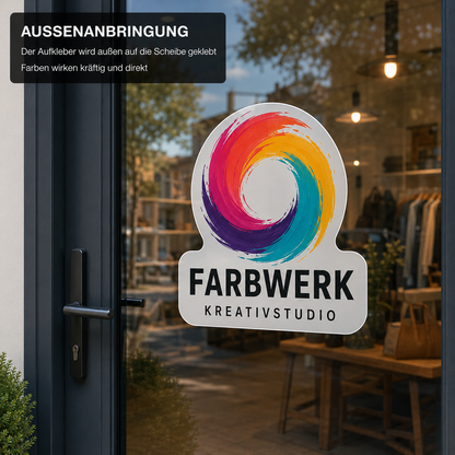 Firmenlogo-Aufkleber im Digitaldruck – mehrfarbig | ab 34,90€