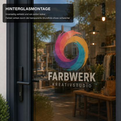 Firmenlogo-Aufkleber im Digitaldruck – mehrfarbig | ab 34,90€