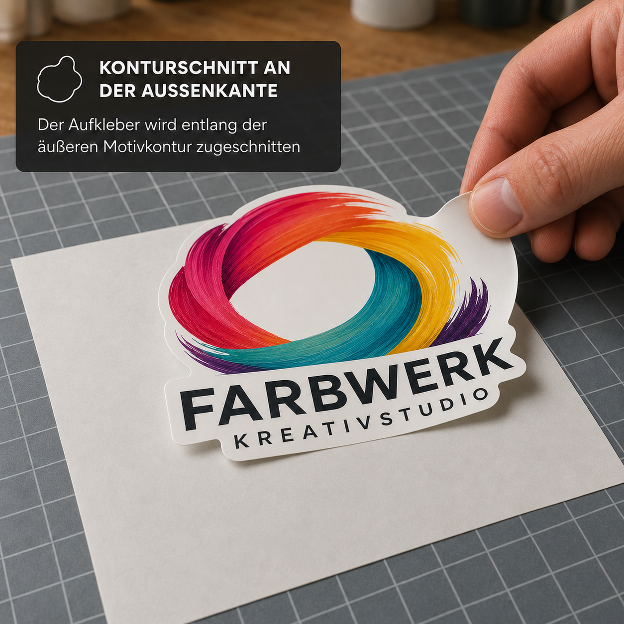 Firmenlogo-Aufkleber im Digitaldruck – mehrfarbig | ab 34,90€