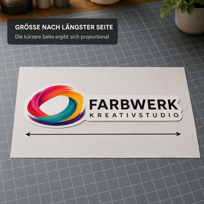Firmenlogo-Aufkleber im Digitaldruck – mehrfarbig | ab 34,90€