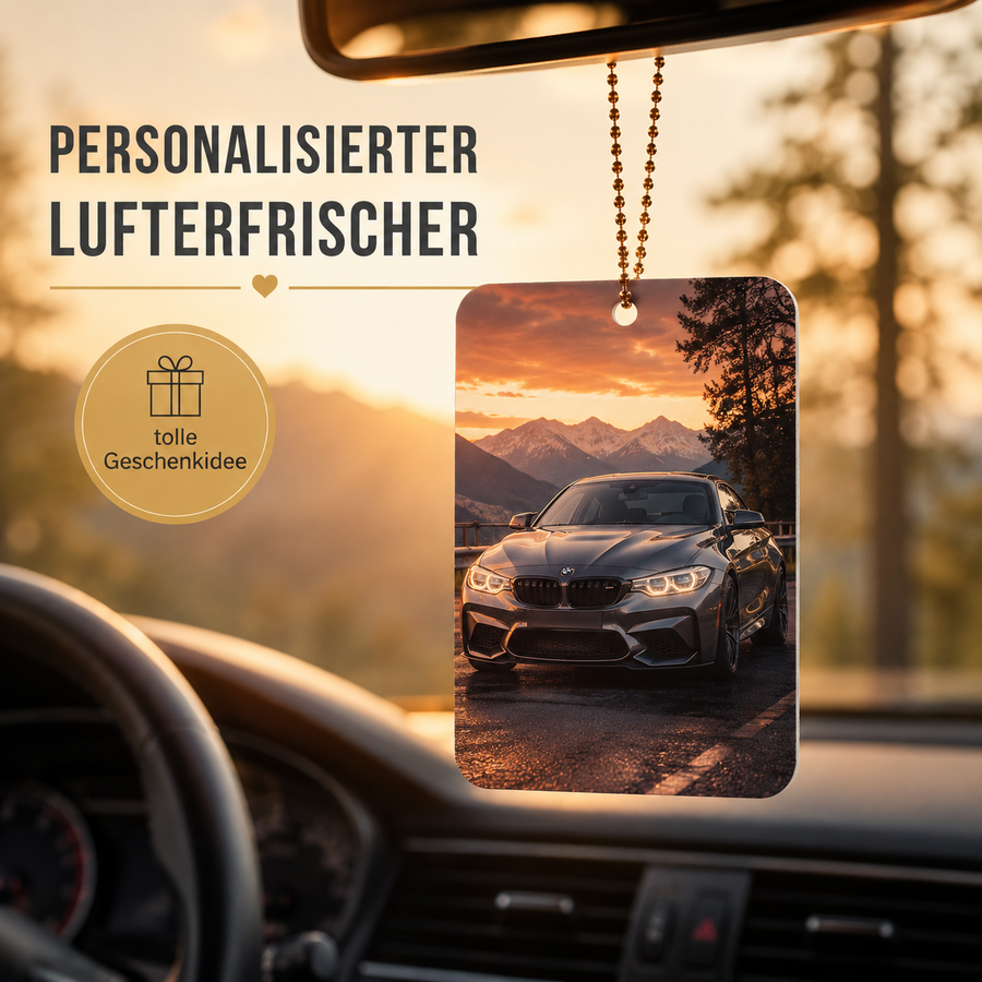 Personalisierter Auto-Lufterfrischer mit eigenem Foto oder Logo | Rechteck hochkant | ab 9,99€