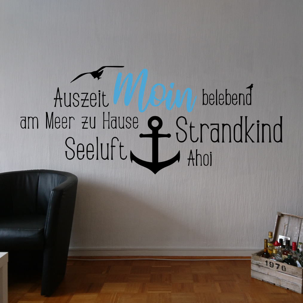 Wandtattoo "MOIN" Wortwolke | zweifarbig | bis 60cm | ab 19,99€