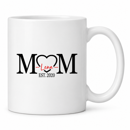 Personalisierte MOM-Tasse mit Namen und Jahreszahlen