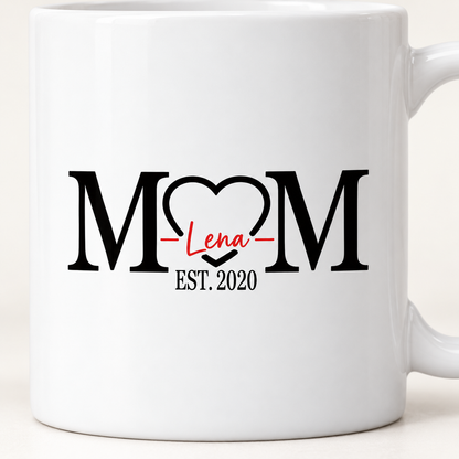 Personalisierte MOM-Tasse mit Namen und Jahreszahlen