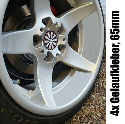 4x 3D-Nabendeckelaufkleber “DARTSCHEIBE" 60mm