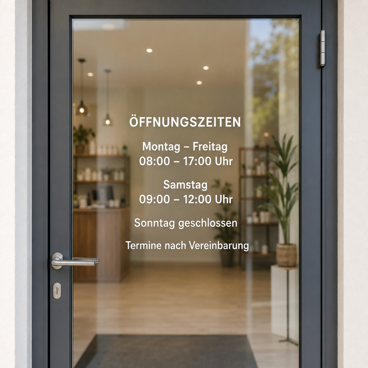Öffnungszeiten-Aufkleber individuell | für Tür, Fenster & Schaufenster | ab 14,90€