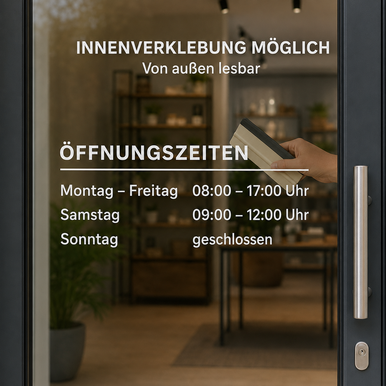 Öffnungszeiten-Aufkleber individuell | für Tür, Fenster & Schaufenster | ab 14,90€