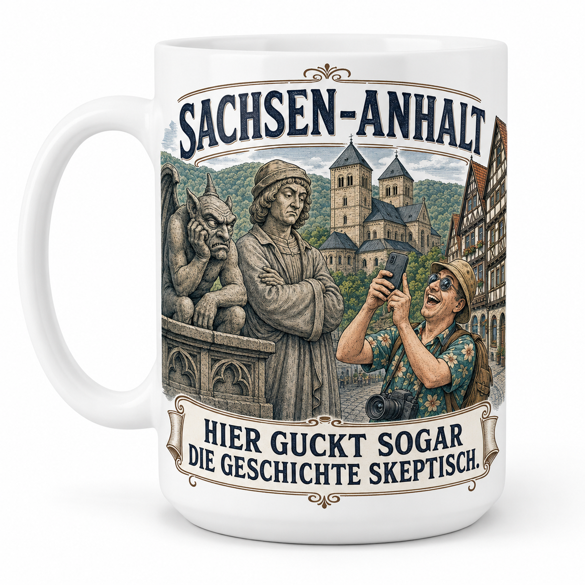 Heimat mit Humor – Bundesländer-Tasse mit frechen Sprüchen