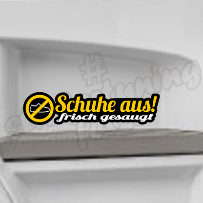 1x Aufkleber “SCHUHE AUS” 20x5cm