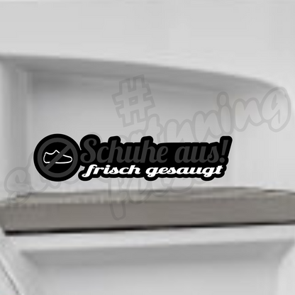 1x Aufkleber “SCHUHE AUS” 20x5cm