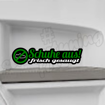 1x Aufkleber “SCHUHE AUS” 20x5cm