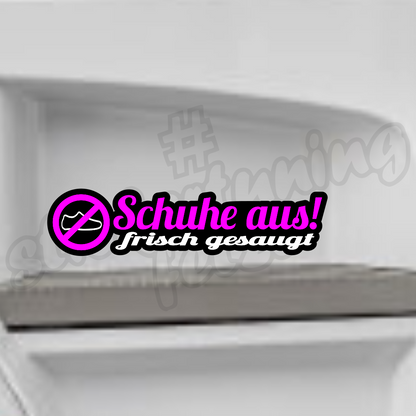 1x Aufkleber “SCHUHE AUS” 20x5cm