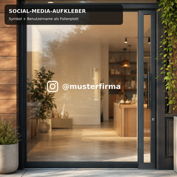 Social-Media-Aufkleber mit Benutzername – für Firmen | ab 6,90€