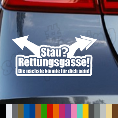 Aufkleber “STAU? RETTUNGSGASSE!” | bis 30cm | ab 5,99€