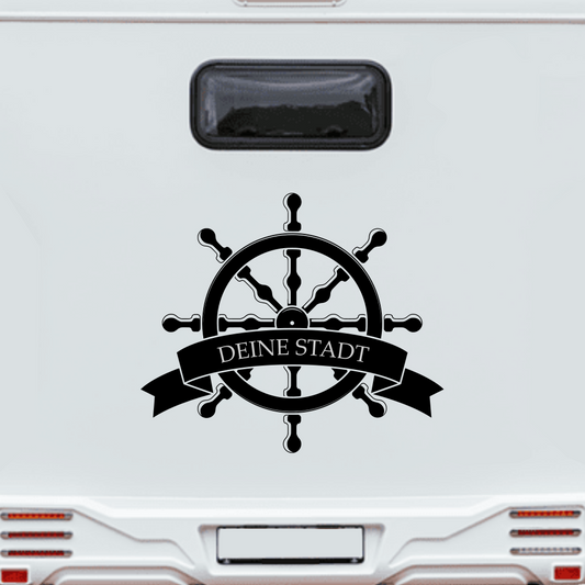 Aufkleber “STEUERRAD” maritimer Sticker für Boot, Wohnmobil & Auto | ab 19,99€