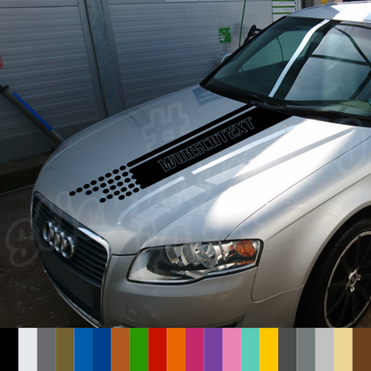 Motorhaubenstreifen mit oder ohne Text | Haubensticker, Rennstreifen | ab 12,90€