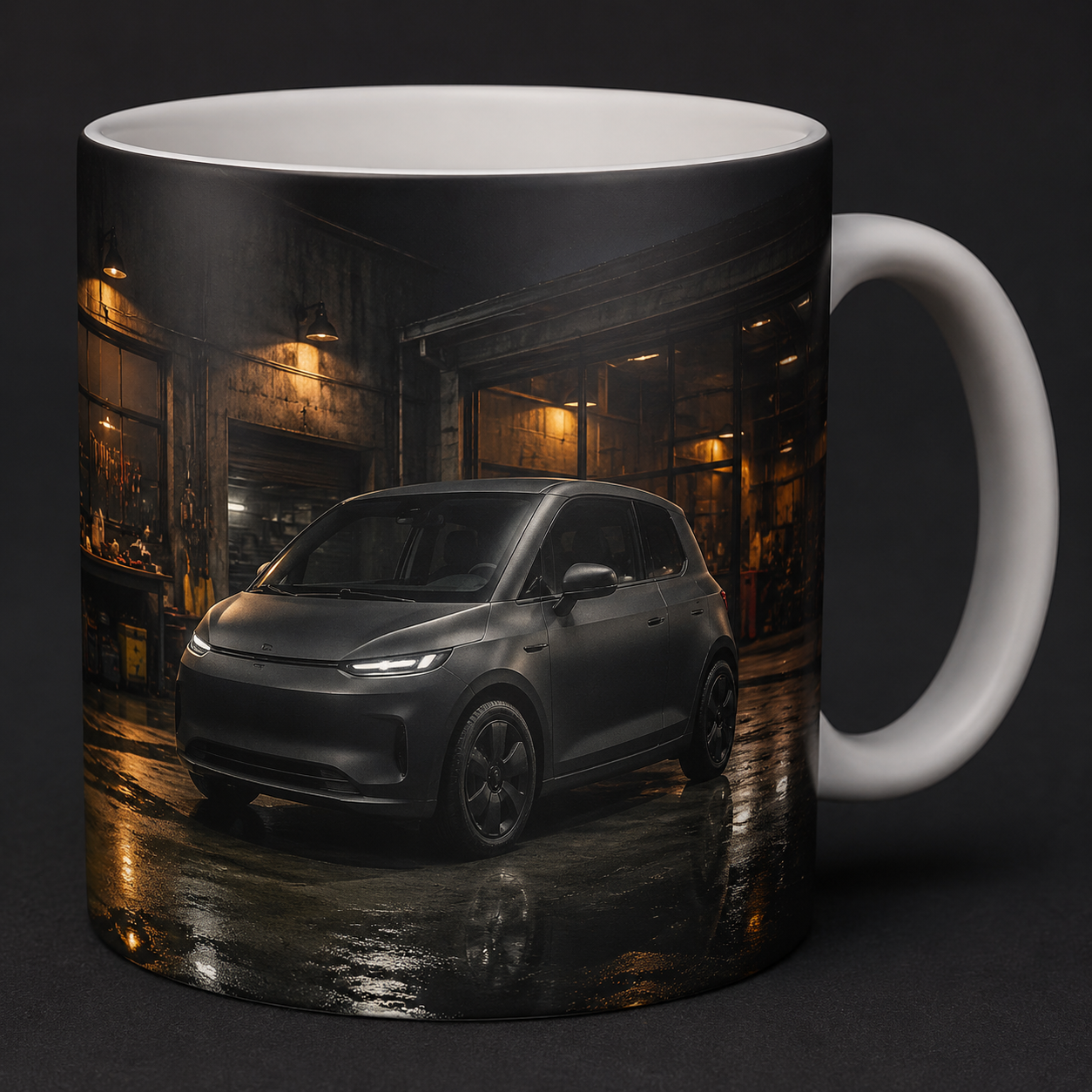 Fahrzeug-Tasse mit Wunschszene – dein Auto im Panorama-Druck | ab 29,90€