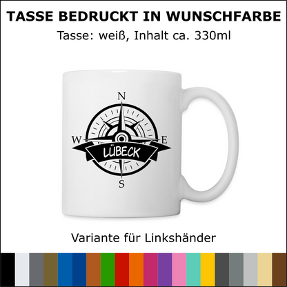 Keramiktasse “Kompass" mit Wunschort | ab 12,99€