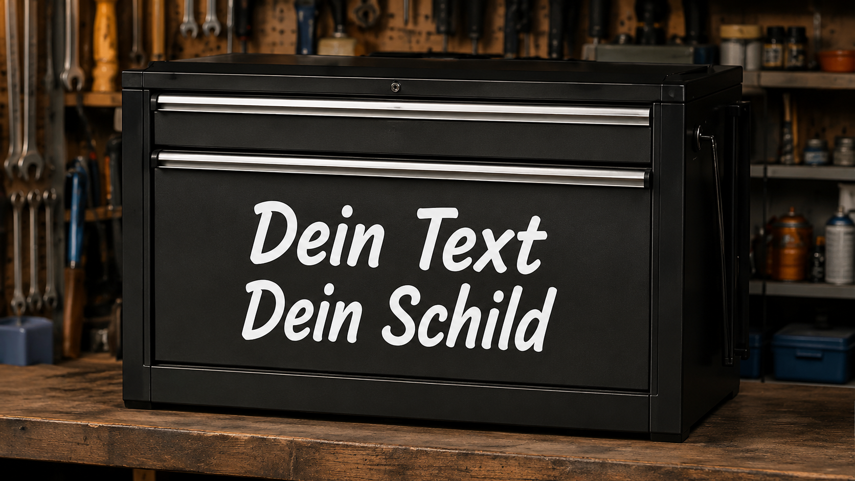 Universal Wunschtextaufkleber für Schilder und glatte Flächen