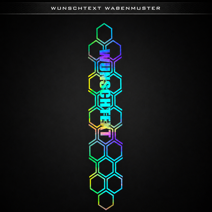 Aufkleber "WUNSCHTEXT" Waben | Effektfolie | ab 8,99€