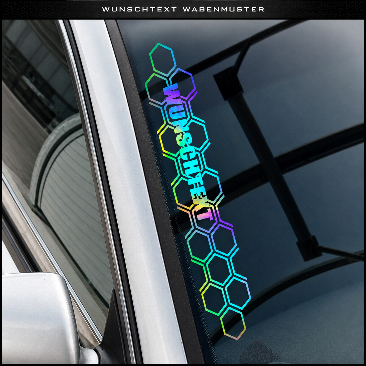 Aufkleber "WUNSCHTEXT" Waben | Effektfolie | ab 8,99€