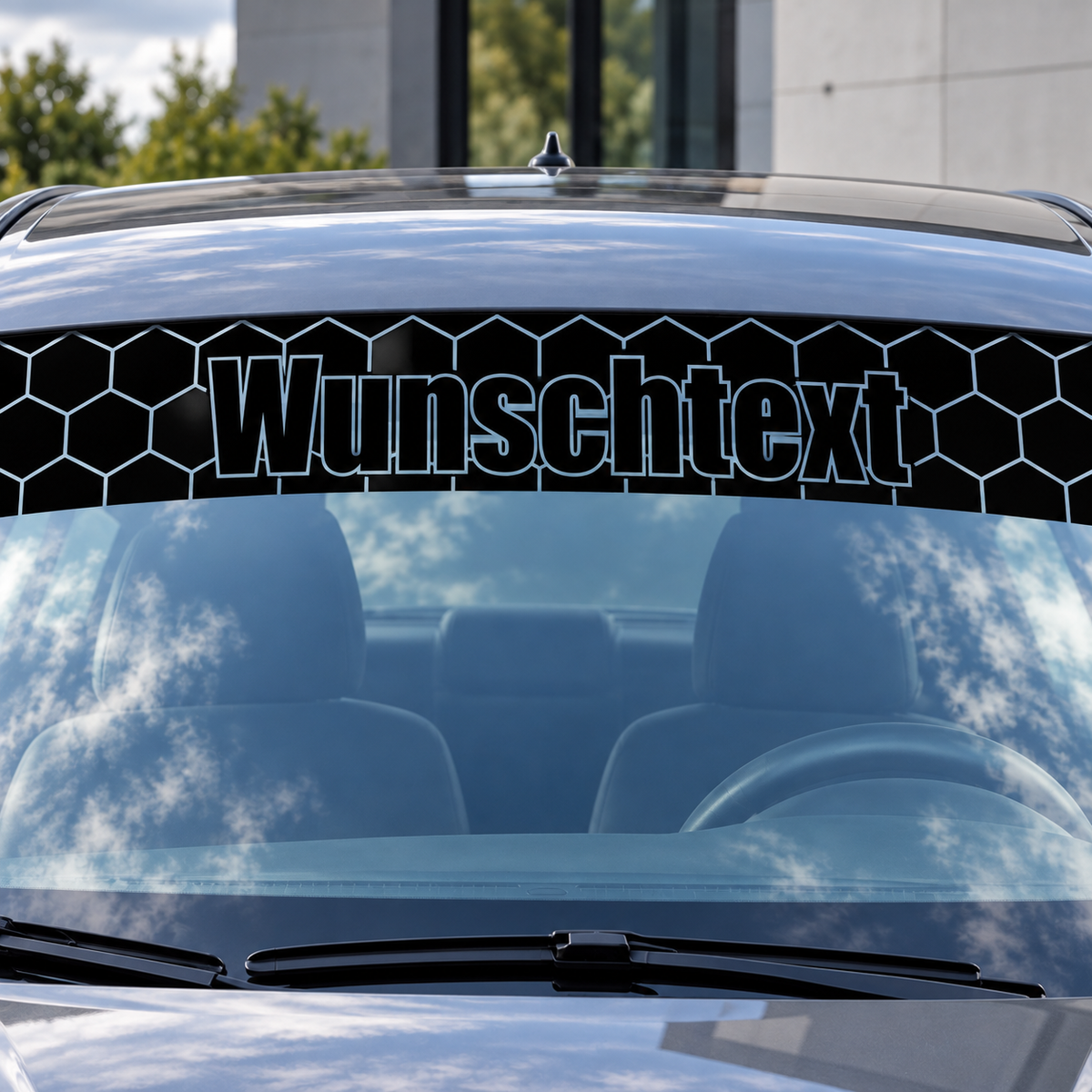 Waben-Blendstreifen mit ausgeschnittenem Wunschtext | ab 29,90€