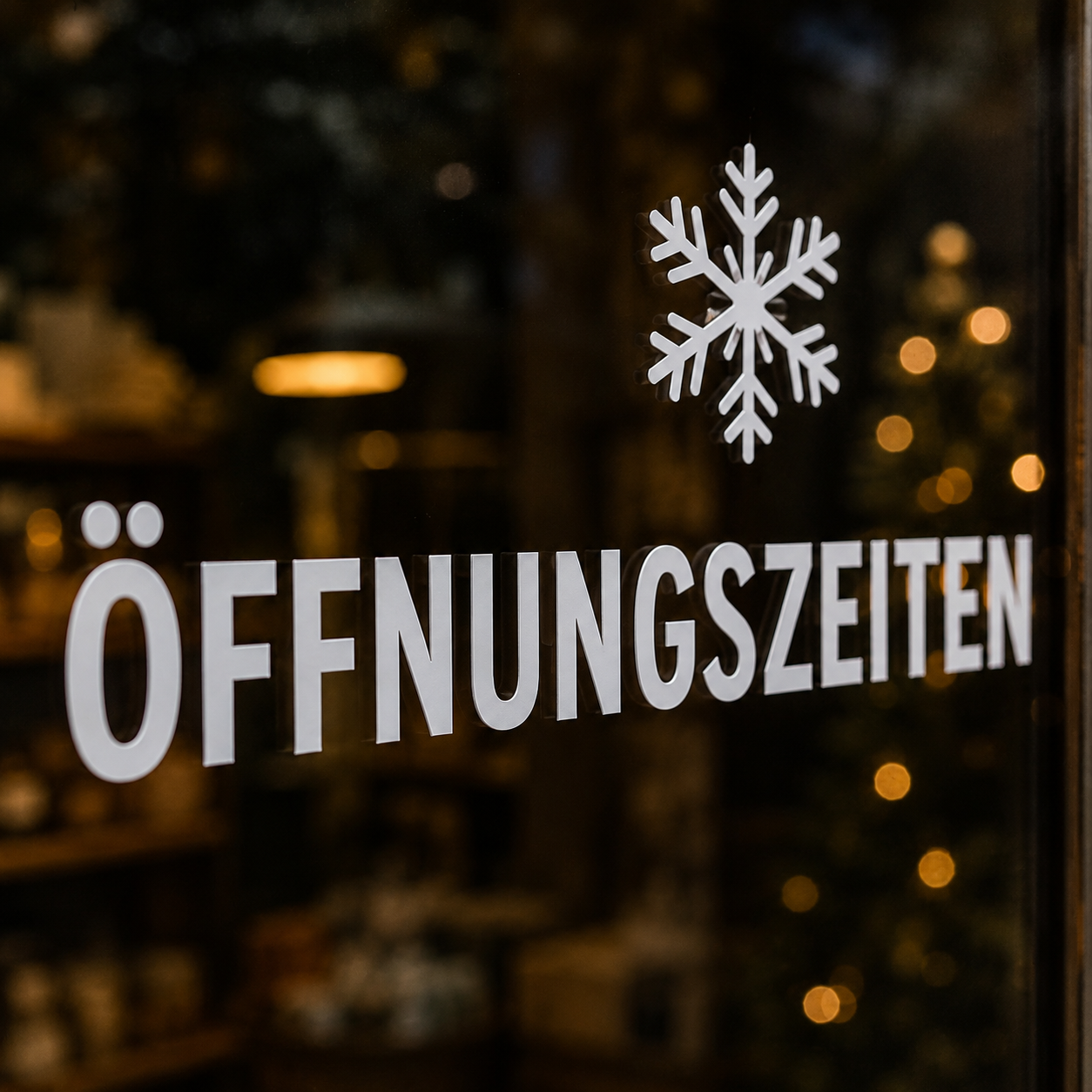 Weihnachts-Öffnungszeiten-Aufkleber individuell | für Tür, Fenster & Schaufenster | ab 19,99€