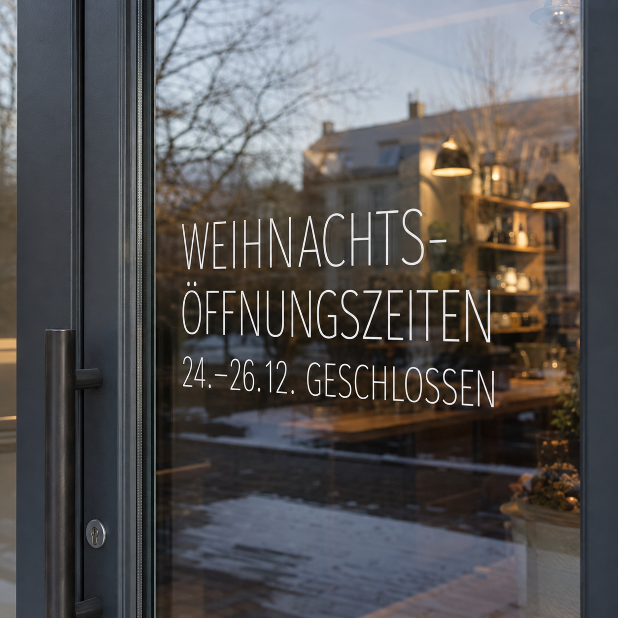 Weihnachts-Öffnungszeiten-Aufkleber individuell | für Tür, Fenster & Schaufenster | ab 19,99€