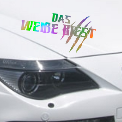 Aufkleber “WEISSES BIEST” | Effektfolie | ab 4,99€