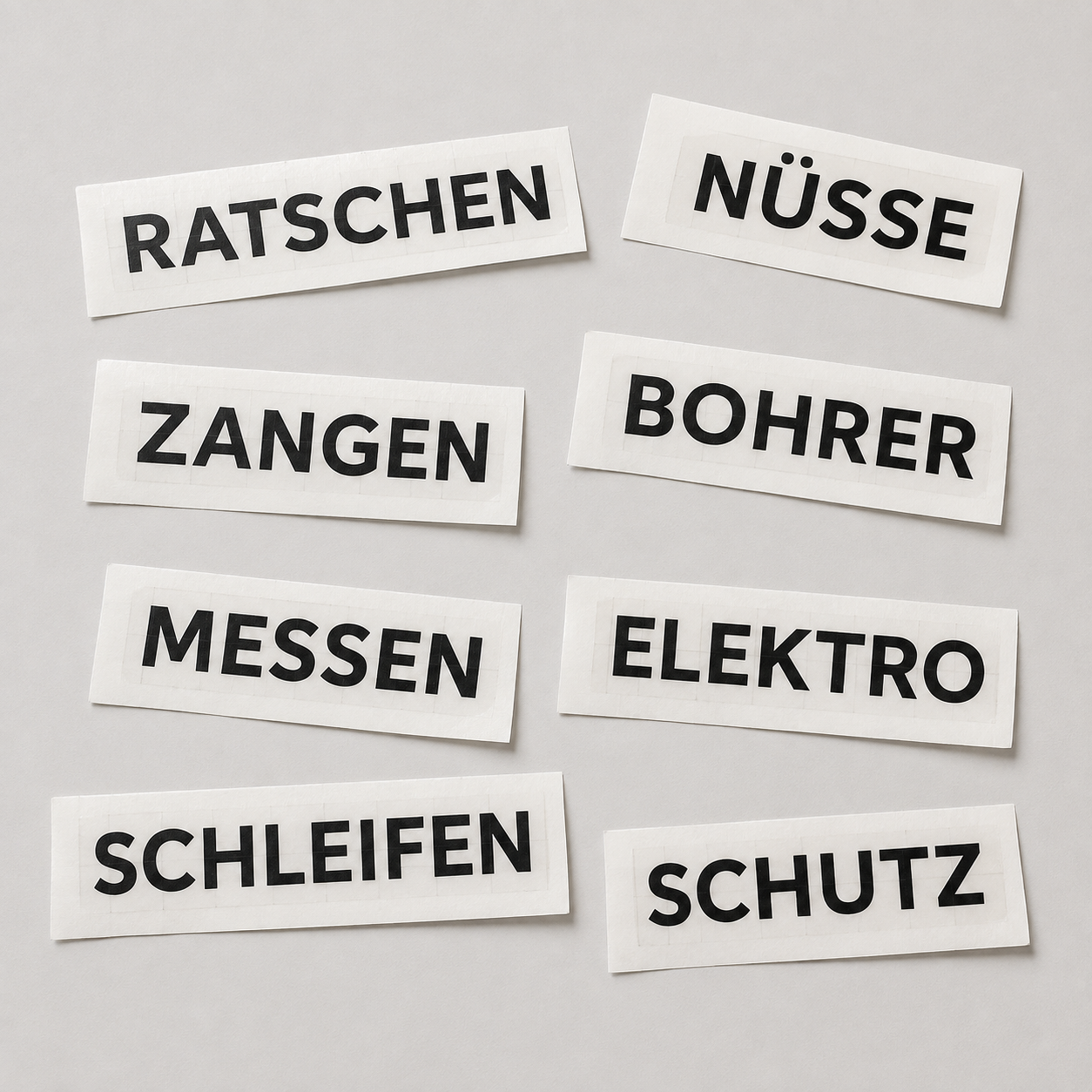 Werkzeugwagen- & Werkstattschrank-Beschriftungsset | personalisiert | ab 17,99€