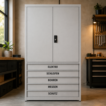 Werkzeugwagen- & Werkstattschrank-Beschriftungsset | personalisiert | ab 17,99€