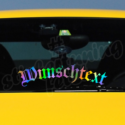 Aufkleber "WUNSCHTEXT" | bis 60cm | gebogen | Effektfolie | ab 5,99€