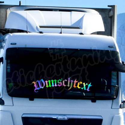 Aufkleber "WUNSCHTEXT" für LKW | bis 150cm | gebogen | Effektfolie | ab 12,99€