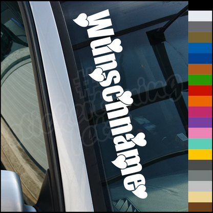 Aufkleber "WUNSCHTEXT" mit Herzen | ab 5,99€