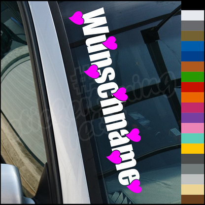 Aufkleber "WUNSCHTEXT" mit Herzen | ab 5,99€