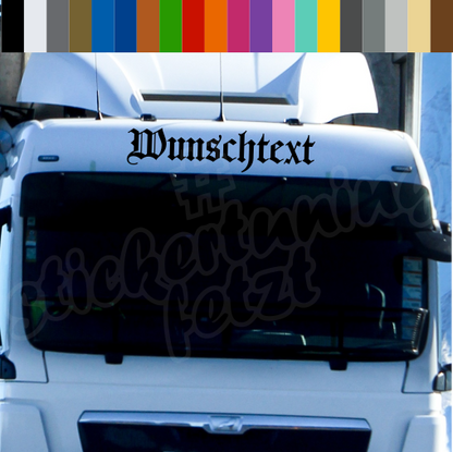Aufkleber "WUNSCHTEXT" für LKW | bis 150cm | gerade | ab 9,99€