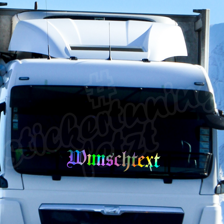 Aufkleber "WUNSCHTEXT" für LKW | bis 150cm | gerade | Effektfolie | ab 11,99€
