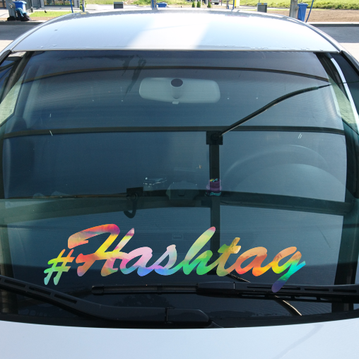 Aufkleber "HASHTAG-WUNSCHTEXT" | Effektfolie | einzeilig | ab 5,99€
