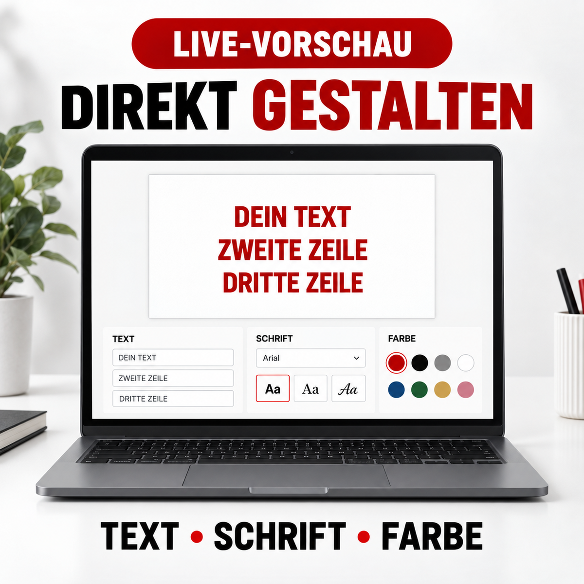 Mehrzeiliger Wunschtext als plotterfertige Datei – SVG, DXF, PDF & PNG | ab 29,90€