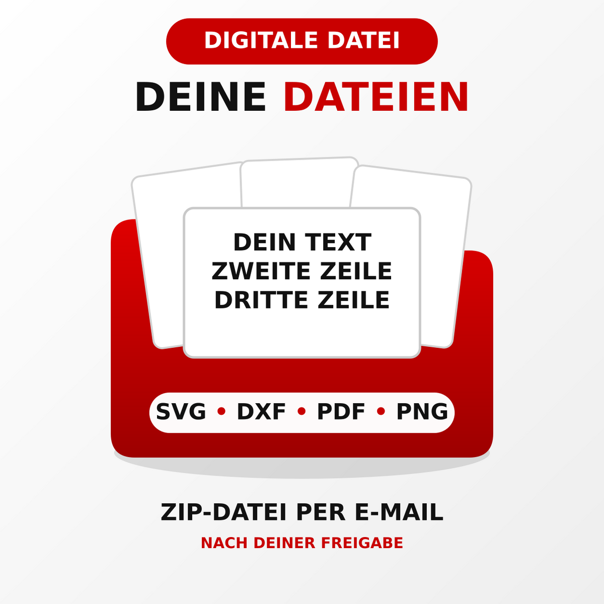 Mehrzeiliger Wunschtext als plotterfertige Datei – SVG, DXF, PDF & PNG | ab 29,90€