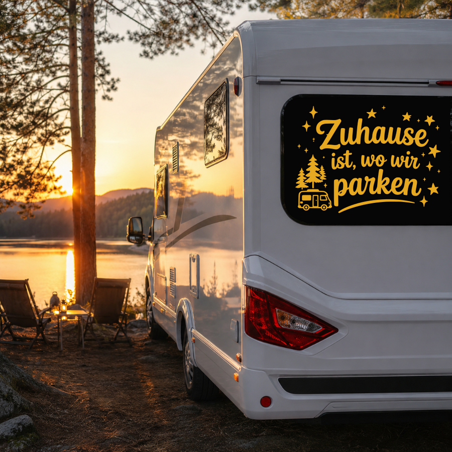Aufkleber "Zuhaue ist wo wir parken" | 50 bis 80cm | ab 24,99€