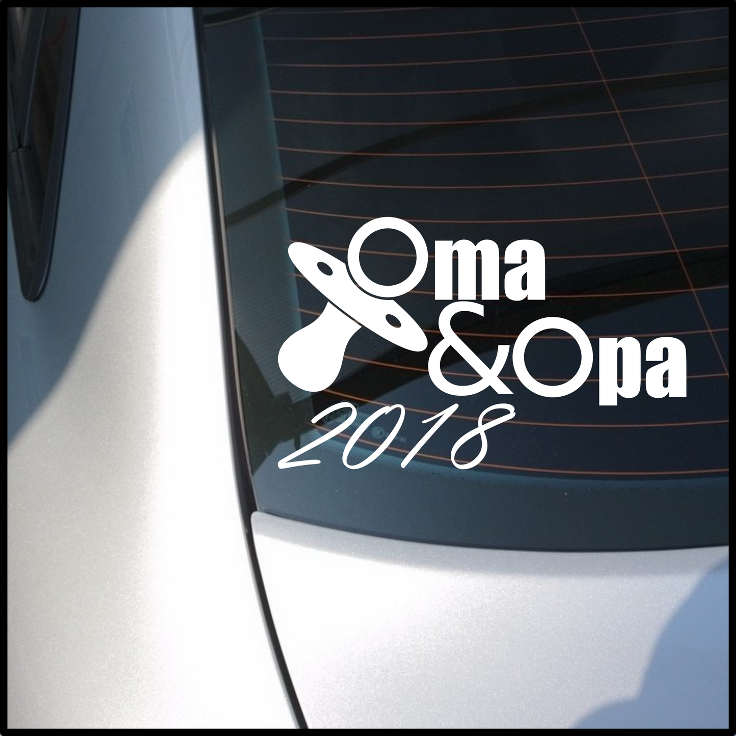 Aufkleber “OMA + OPA” Wunschjahr, 20x12cm